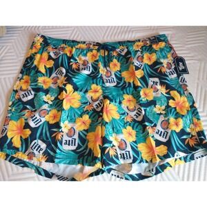 Miller Lite Swim Shorts Men's Floral 4XB Trunks Beer Logo Swim Trunks Beach NWT